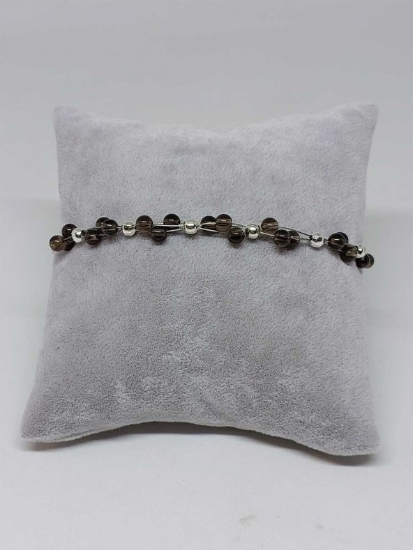 Dumanlı Kuvars Taşı Bileklik 4mm - Resim 2