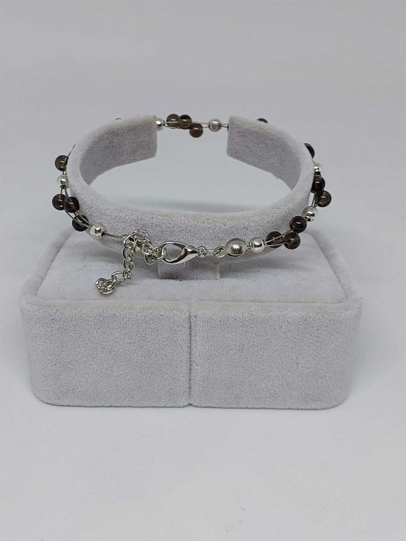 Dumanlı Kuvars Taşı Bileklik 4mm - Resim 3