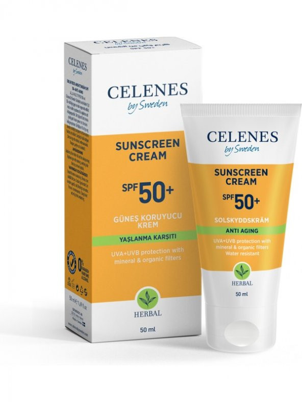 Celenes By Sweden Celenes Herbal SPF50+ Yaşlanma Karşıtı Güneş Kremi 50 ml