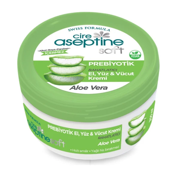 Cire Aseptine Soft Prebiyotik Aloe Vera Özlü Krem 300 Ml