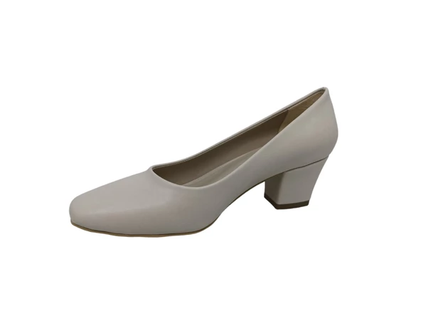 Zerhan 440 Kadın Krem Klasik Alçak Topuklu Ayakkabı - Resim 3