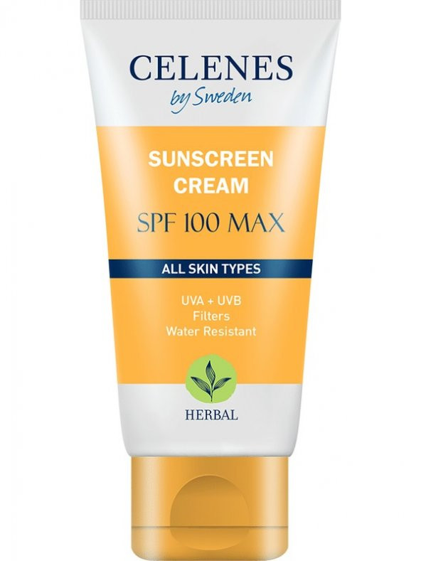 Celenes By Sweden Herbal Güneş Koruma Kremi Spf 100 Max Tüm Cilt Tipleri 50 Ml