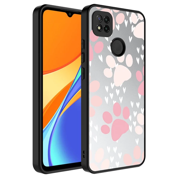 Xiaomi Redmi 9C Kılıf Aynalı Desenli Kamera Korumalı Parlak Zore Mirror Kapak  Pati