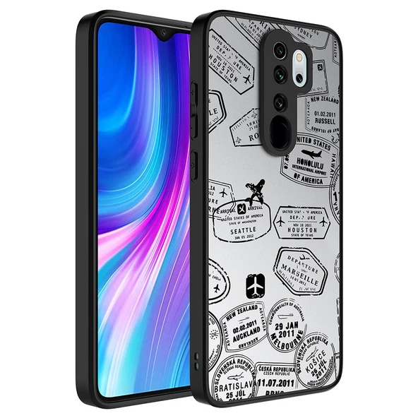 Xiaomi Redmi Note 8 Pro Kılıf Aynalı Desenli Kamera Korumalı Parlak Zore Mirror Kapak  Seyahat