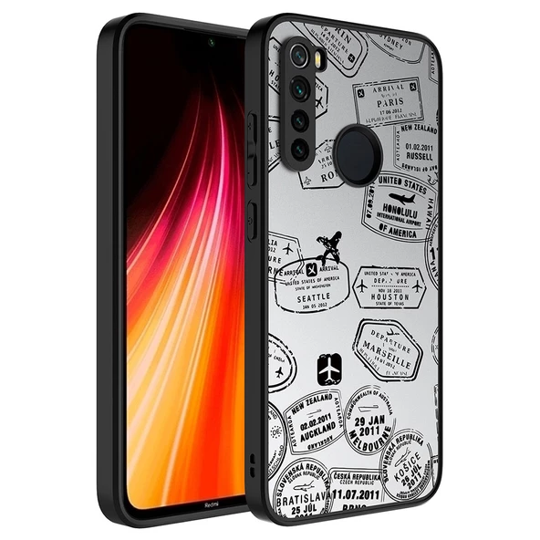 Xiaomi Redmi Note 8 Kılıf Aynalı Desenli Kamera Korumalı Parlak Zore Mirror Kapak  Seyahat