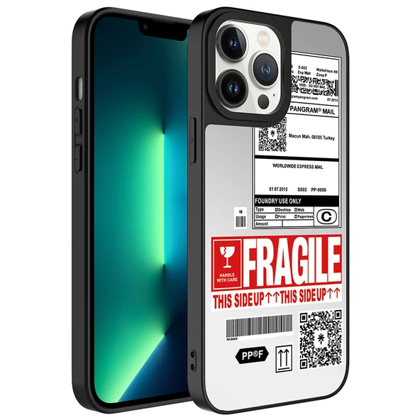 Apple iPhone 13 Pro Max Kılıf Aynalı Desenli Kamera Korumalı Parlak Zore Mirror Kapak  Fragile