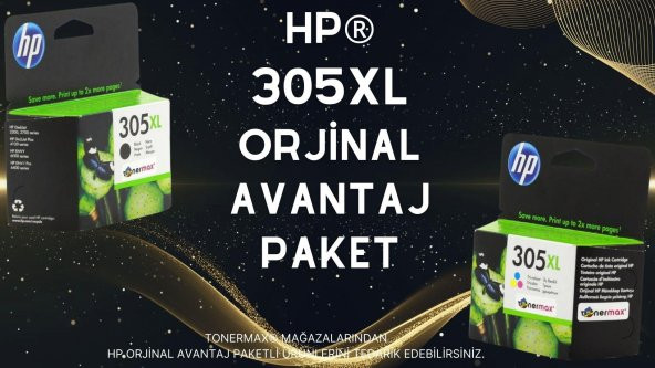 Hp Deskjet 2720 Orjinal Kartuş / Hp 305XL Avantaj Paket Siyah ve Renkli Kartuş