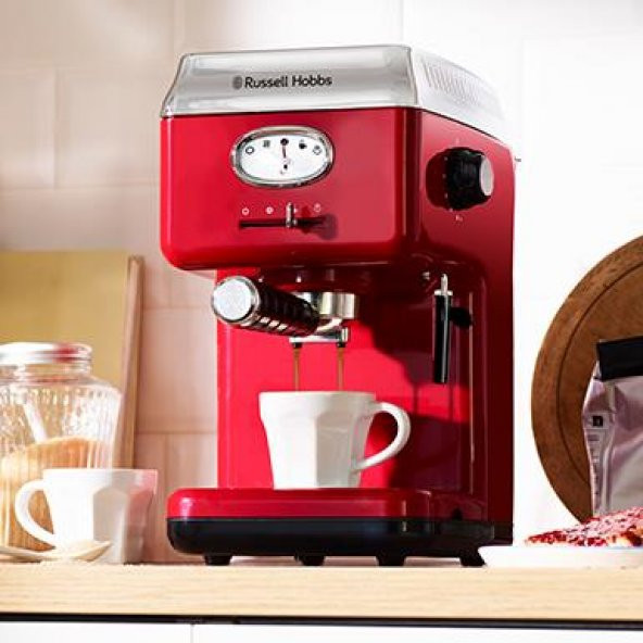 Russell Hobbs 28250-56 Retro Espresso Kahve Makinesi Kırmızı