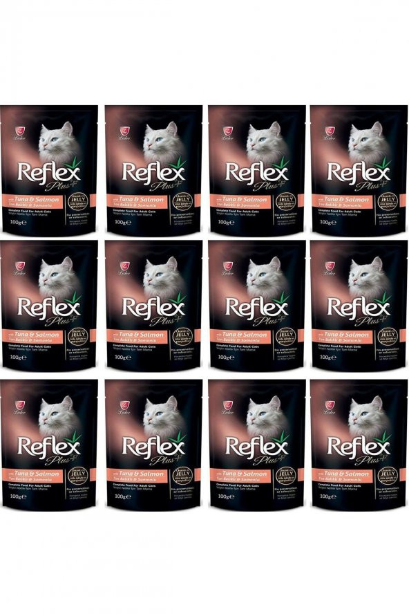 Reflex Plus Tuna ve Somonlu Kedi Konservesi 100 g 12li Set