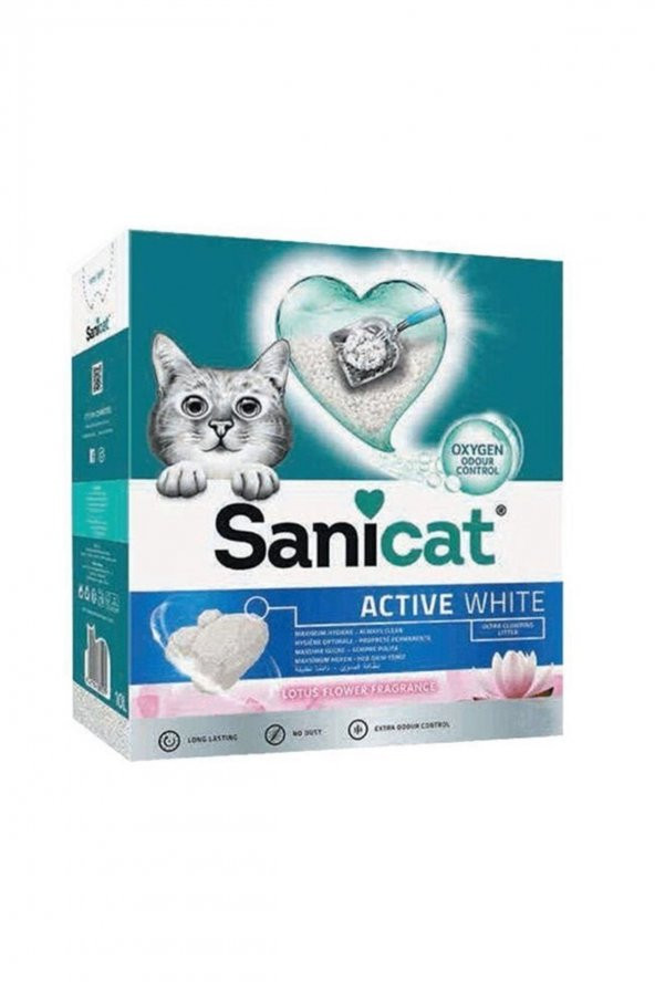 Active White Süper Topaklanan Kedi Kumu Lotus Çiçeği Kokulu 6 Lt