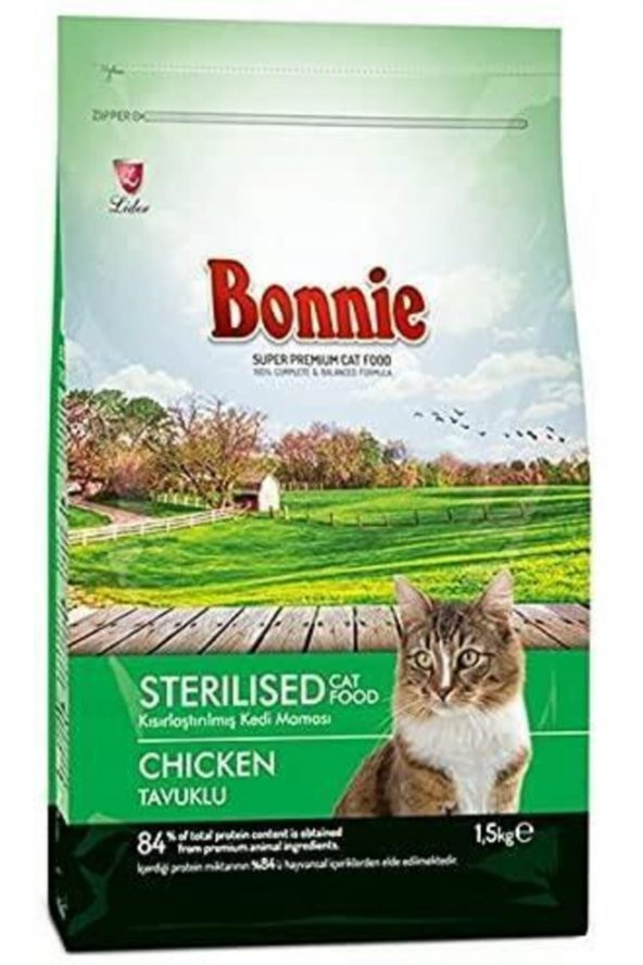 Bonnie Sterilized Tavuklu Kısırlaştırılmış Kedi Maması 1,5 kg