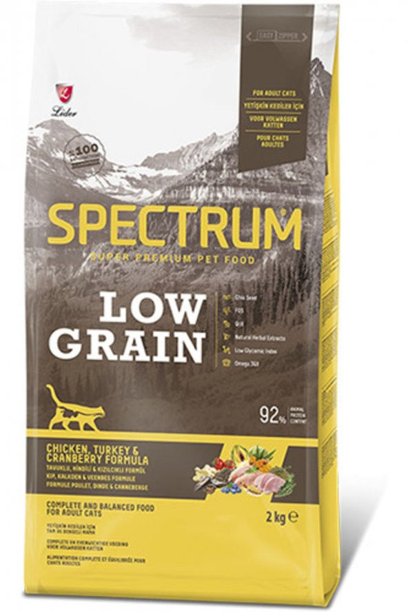 Spectrum Low Graın Chıcken-Turkey Formula For Adult Cats 36/16 2 Kg