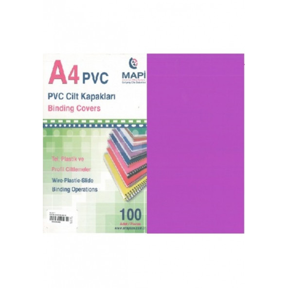 Mapi Cilt Kapağı A-4 100 Adet mor