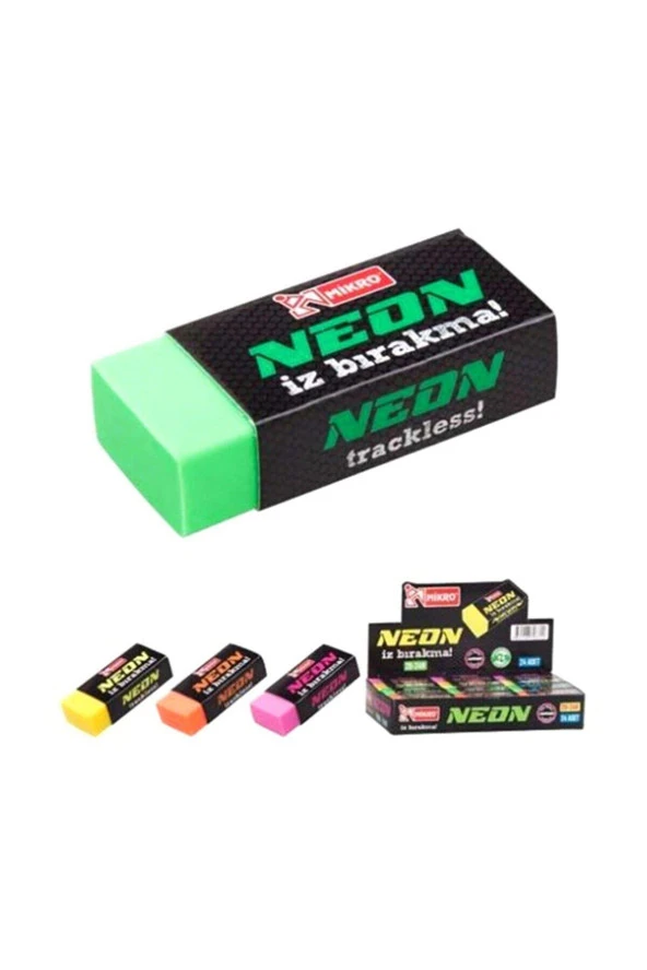 Mikro Silgi Soft Neon Renkler Öğrenci Silgisi (30 Lu Paket)