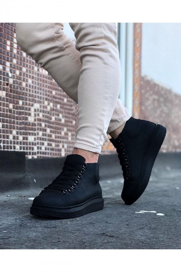Wagoon WG032 Kömür Bağcıklı Sneakers  Yarım Bilek Bot - 3