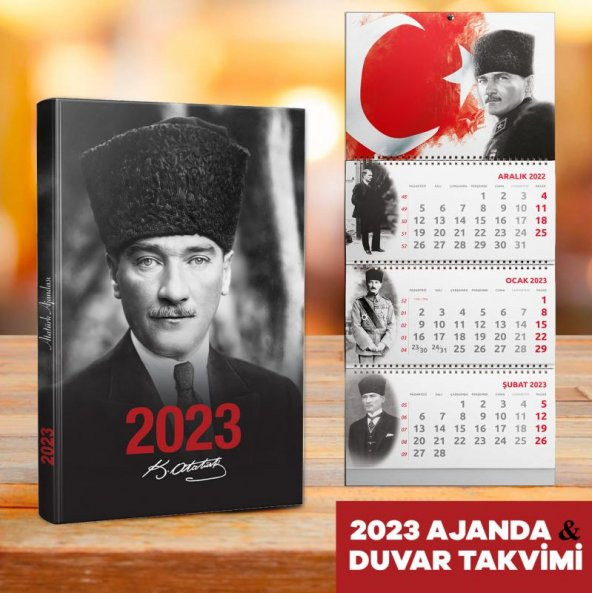 Halk Kitabevi 2023 Trablusgarp Ajanda - Bayrak Duvar Takvimi