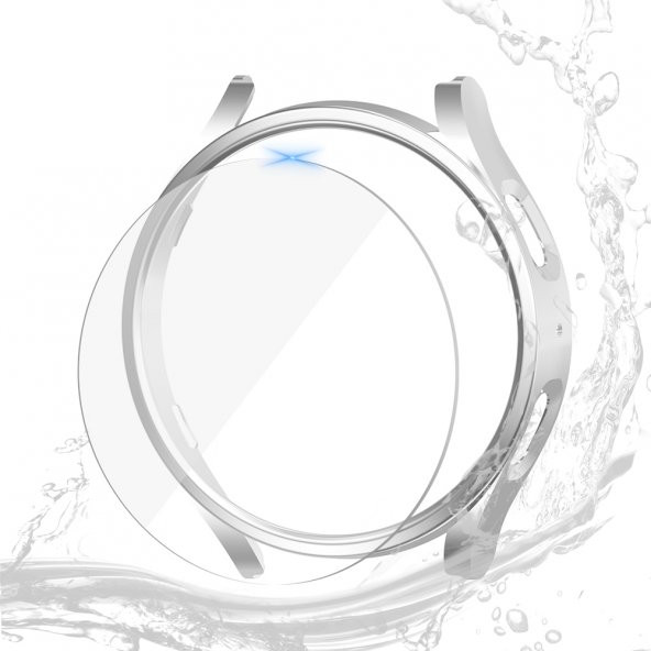 Samsung Galaxy Watch 5 Pro 45mm Uyumlu Silikon Kasa TPU 360 Koruma + Nano Ekran Koruyucu