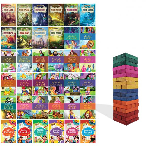 Halk Kitabevi Masal Sarayı - 36 Kitap ve Renkli Denge Oyunu Seti