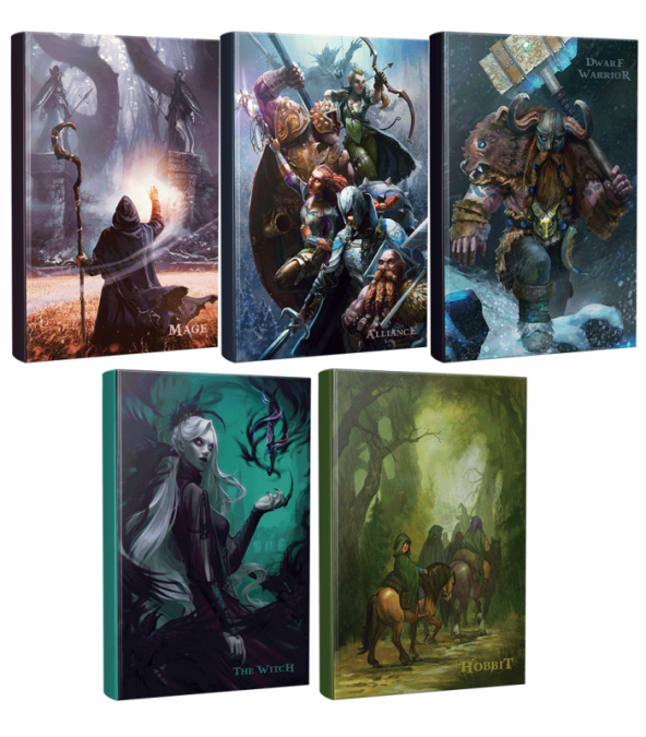 Halk Kitabevi Beşli Fantastik Defter Seti - Mage - Alliance - Dwarf Warrior - Hobbit - The Witch