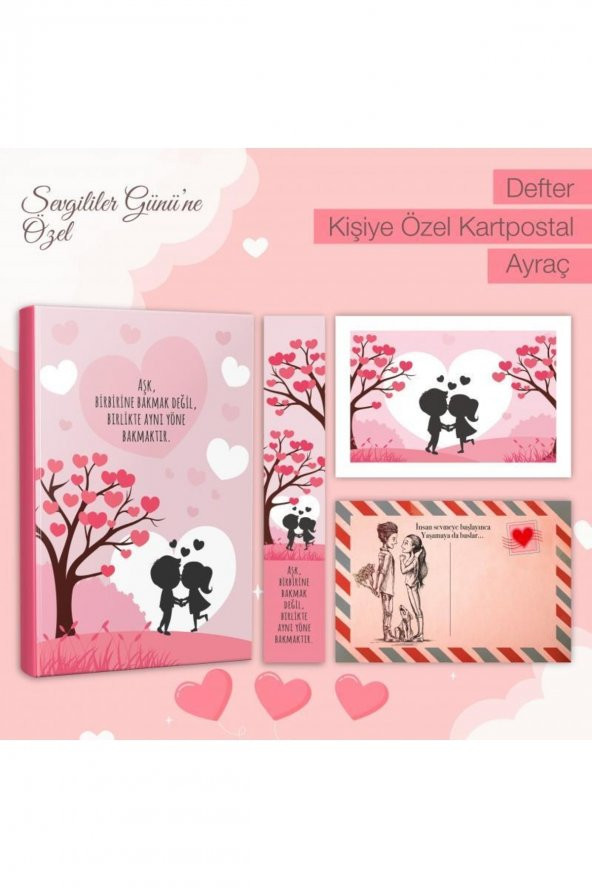 Halk Kitabevi Kartpostallı Hediye Seti-as?k Meyvesi 128 Sayfa Defter 1 Kartpostal 1 Ayrac?