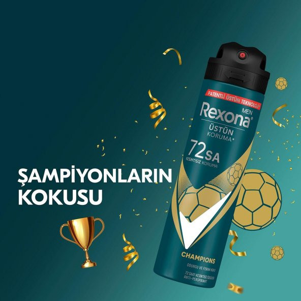 Rexona Men Erkek Sprey Deodorant Champions 72 Saat Kesintisiz Üstün Koruma 150 ml - 4