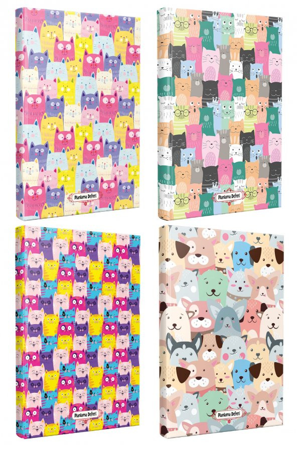 Halk Kitabevi Kedi Temalı 4 Defter - Set 3