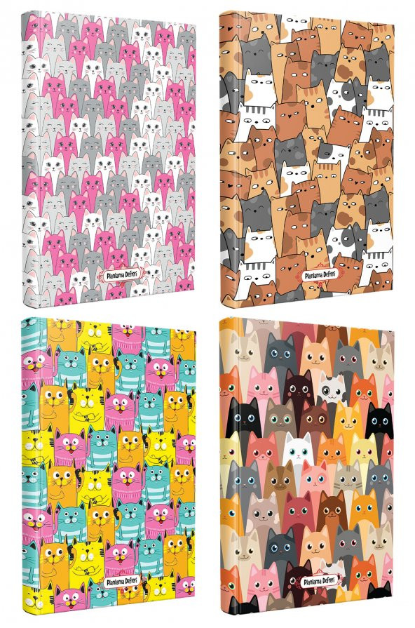 Halk Kitabevi Kedi Temalı 4 Defter - Set 1