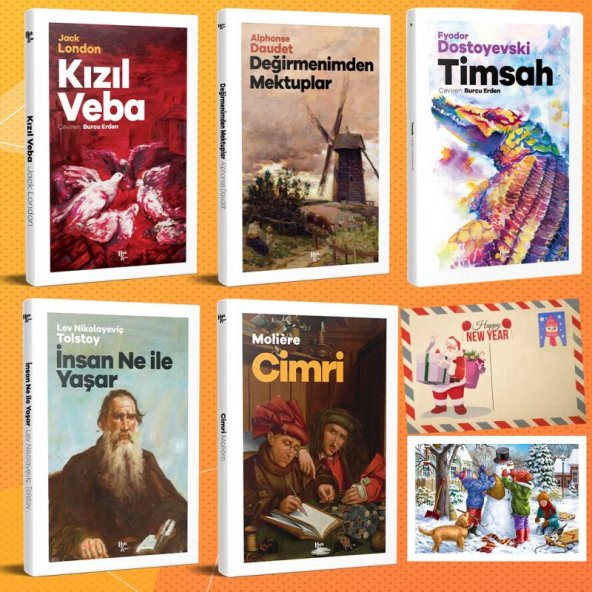 Halk Kitabevi Dünya Klasikleri Beşli Set - 5 ve Kartpostal
