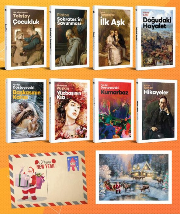 Halk Kitabevi Dünya Klasikleri Sekizli Set - 2 ve Kartpostal