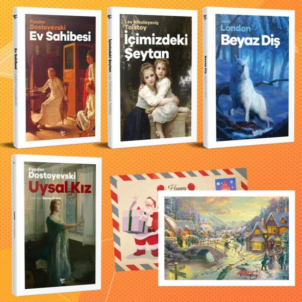 Halk Kitabevi Dünya Klasikleri Dörtlü Set - 12 ve Kartpostal