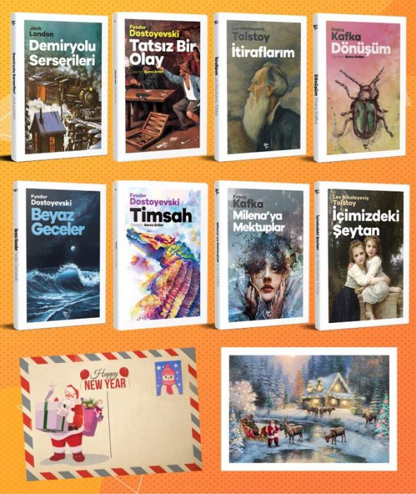 Halk Kitabevi Dünya Klasikleri Sekizli Set - 1 ve Kartpostal - 1
