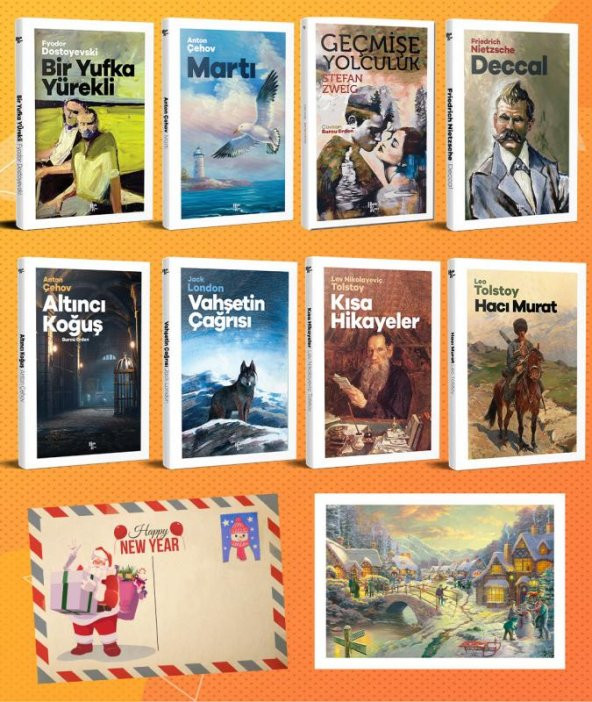 Halk Kitabevi Dünya Klasikleri Sekizli Set - 4 ve Kartpostal