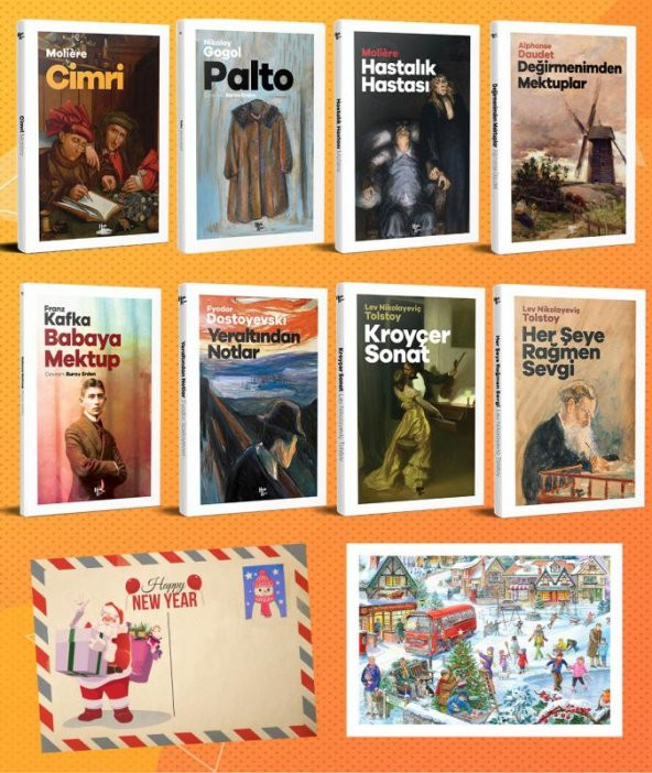 Halk Kitabevi Dünya Klasikleri Sekizli Set - 3 ve Kartpostal