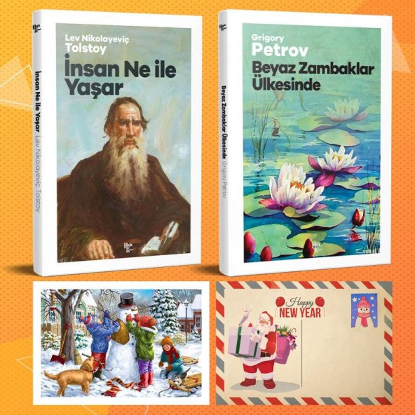 Halk Kitabevi Dünya Klasikleri İkili Set - İnsan Ne ile Yaşar - Beyaz Zambaklar Ülkesinde ve Kartpostal