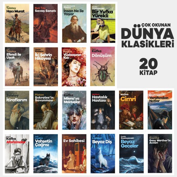 Halk Kitabevi Çok Okunan Dünya Klasikleri Seti - 20 Kitap