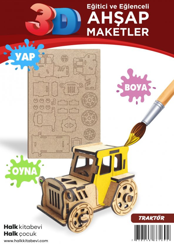 Halk Kitabevi Traktör Ahşap Maket - 2