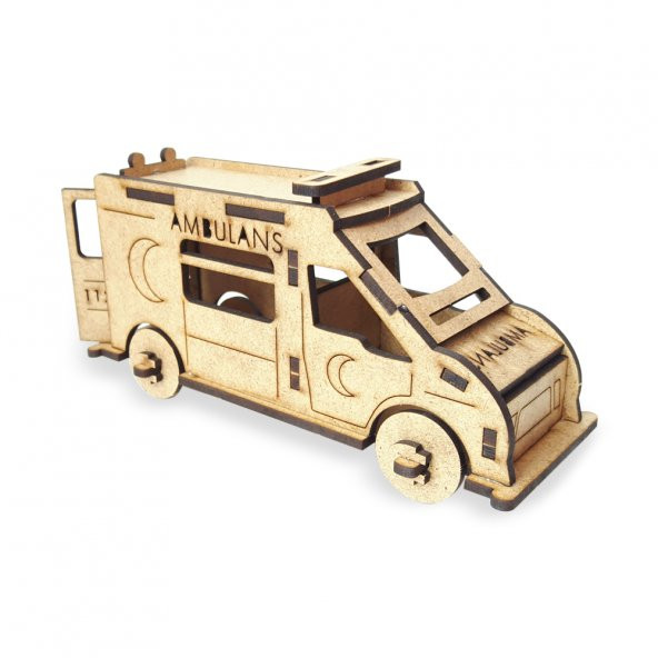 Halk Kitabevi Ambulans, 3D Ahşap Maket - 2
