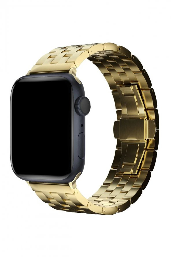 Apple Watch Seri 2/3/4/5/6/7/8/Se Metal Geçmeli Paslanmaz Çelik Kordon 38-40-41 Mm Uyumlu