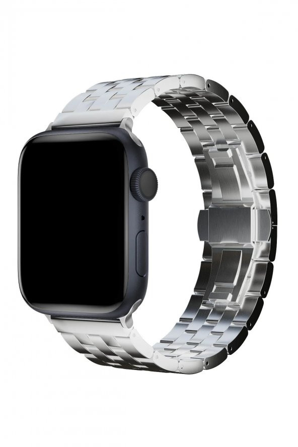 Apple Watch Seri 2/3/4/5/6/7/8/Se/Ultra Metal Geçmeli Paslanmaz Kordon 42-44-45-49 Mm Uyumlu