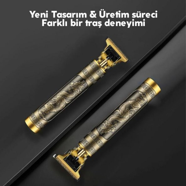 Halk Kitabevi USB Şarjlı Vintage T9 Traş Makinesı ve Benzinli Çakmak - 2