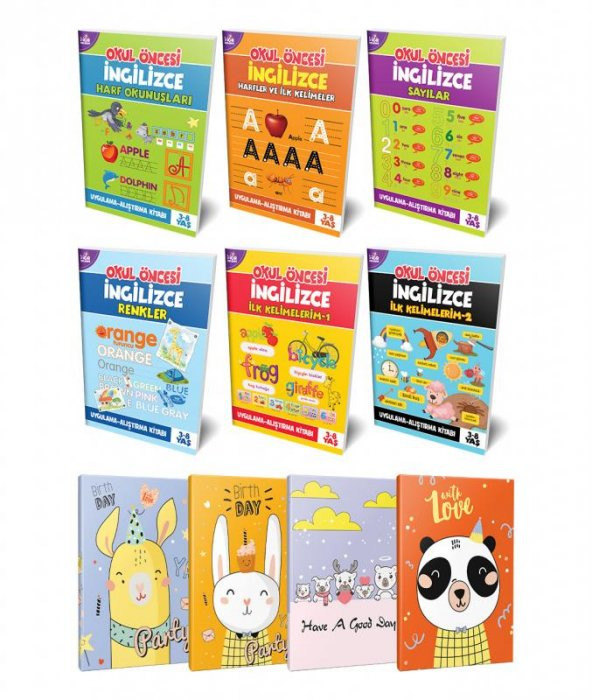 Halk Kitabevi Benim İlk İngilizcem 6lı Kitap seti ve 4 Defter