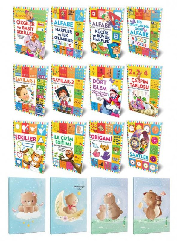 Halk Kitabevi Etkinlik Kitapları 12li Kitap Seti ve 4 Defter -7