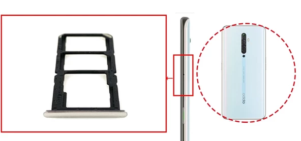Oppo Reno 2 Z Sim Tepsisi + Hafıza Kartı Yuvası CPH1945 / CPH1951