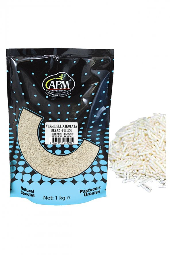 APM Vermiçelli Kokolin Beyaz (Fildişi) 1 Kg
