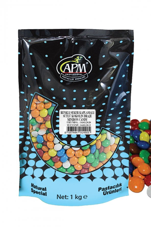APM Renkli Şeker Kaplamalı (Bonibon) Sütlü Kokolin Draje 1 Kg