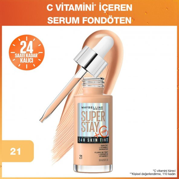 Maybellıne Super Stay 24H Skın Tınt Fondöten 21
