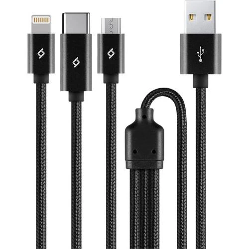 Ttec 2DK39S AlumiCable Trio Şarj Kablosu 1mt. USB-A - USB-C / Lightning / Micro USB