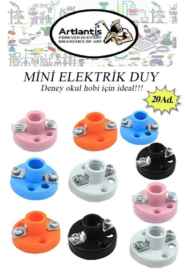 Mini Duy 20 Adet Deney Duyu Proje İçin Küçük Ampul Yuvası Minyonet Duy Okul Sınıf Elektrik Devre Deney Duyusu