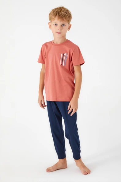 Roly Poly 3019 Garson Afterwave Erkek Çocuk Kısa Kol Pijama Takım - 4