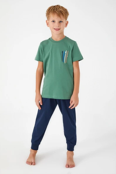 Roly Poly 3019 Garson Afterwave Erkek Çocuk Kısa Kol Pijama Takım - 7